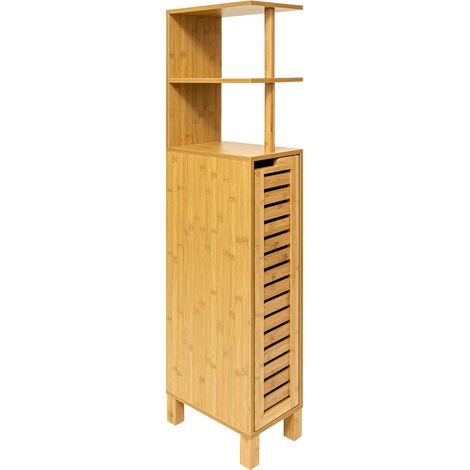 Meuble WC en bambou – Dimensions 19x30x120 cm – Charge 18 kg – Porte aimantée – FSC certifié – Montage facile – Five Simply Smart