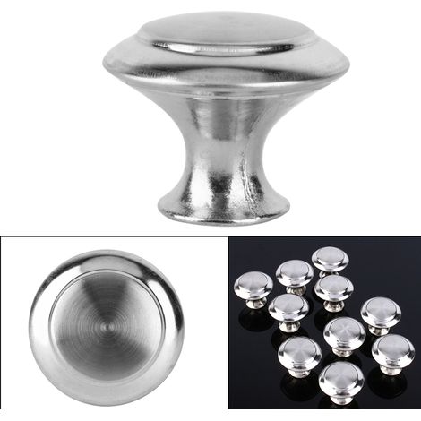 Juego de 10 tiradores para cabina: pomos redondos de acero inoxidable para muebles y cocina. (1/5)