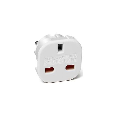 Adaptateur UK vers prise de voyage Prise de type G vers 2 broches européenne Modèle C E F Blanc (1/5)
