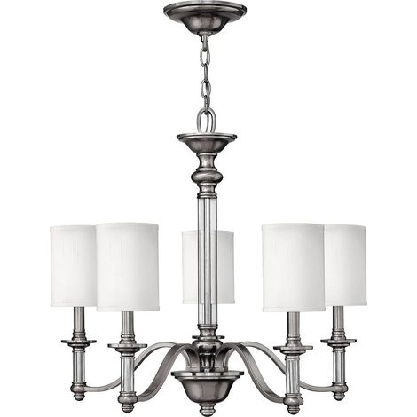 Elstead Sussex - Lustre à 5 bras multiples au fini nickel brossé, E14 (1/5)