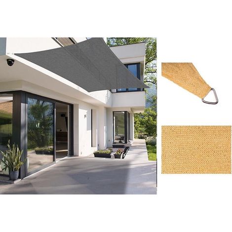 TRADE SHOP - Tenda Vela Ombreggiante Parasole Da Esterno Terrazze Giardino Patio Rettangolare 3x4 Mt - Beige (1/5)