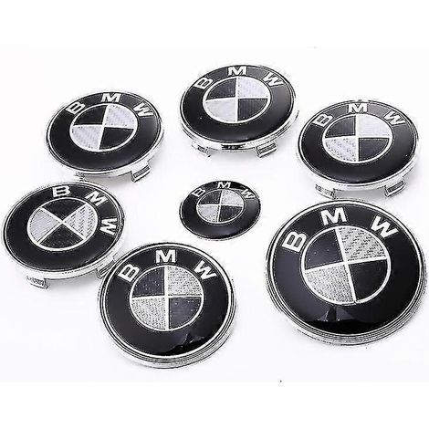 emblèmes noirs pour capot et coffre pour tous les modèles E30 E36 E46 E34 E39 E60 E65 E38 X3 X5 X6 3 4 5 6 7 8 (82 mm + 73 mm)