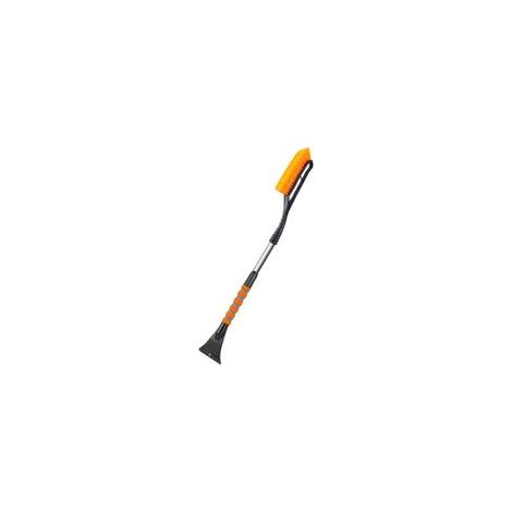 Brosse à neige et grattoir à glace extensible pour pare-brise de voiture avec poignée ergonomique en mousse - Petit outil de déneigement détachable pour voitures, camions et VUS (Orange) (1/5)
