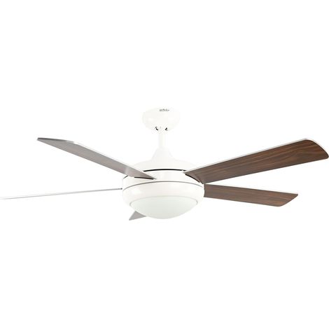 AireRyder - Ventilatore da soffitto Ursa bianco, ali argento/noce con illuminazione e telecomando (1/5)