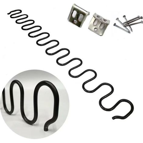 Ressorts de suspension pour canapé – Lot de 2 ressorts 50cm – Acier au carbone et fer – Installation facile avec clips inclus (1/5)