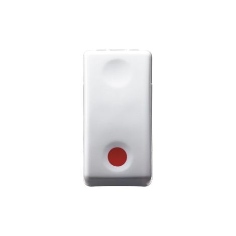 Pulsante Unipolare 10A NC Contatto ausiliare NA Simbolo Rosso- Gewiss System White