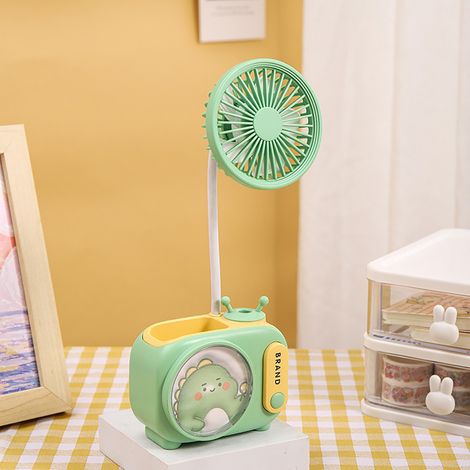(Mini ventilateur Petit Dinosaure MU352A) Mini ventilateur rechargeable par USB – Ventilateur électrique portable haute puissance au design cartoon, mini ventilateur de bureau portatif (1/2)