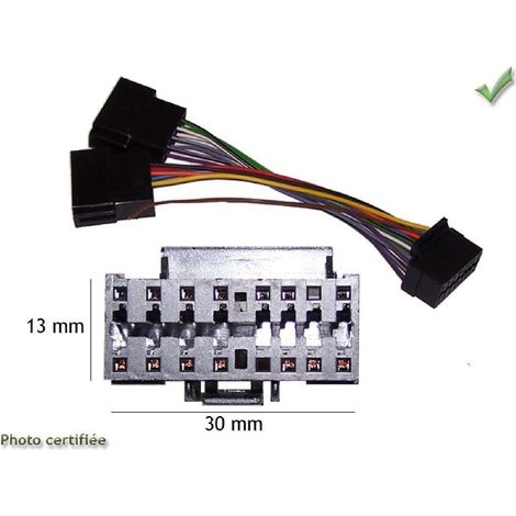 CABLE SPECIFIQUE AUTORADIO ISO CLARION 16pins 30x13mm CZ
