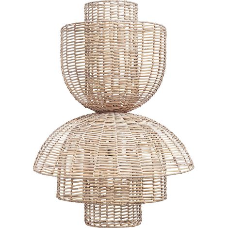 Lampe murale plissée en rotin style nordique marron naturel - Marron naturel rotin (1/5)