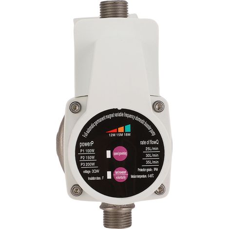 SJLERST Pompe de surpression d'eau automatique silencieuse à 3 vitesses Moteur sans balais Pompe à eau pour robinets Toilettes Chaudières Douches Prise UE (1/5)