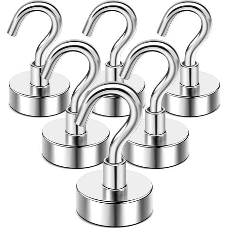Crochets magnétiques, 17 lb, crochet magnétique, cabine, navire, essentiels, réfrigérateur, réfrigérateur, pour salle de classe, plage, vacances, cuisine, grils, maison, paquet de 20 (argent) (1/4)