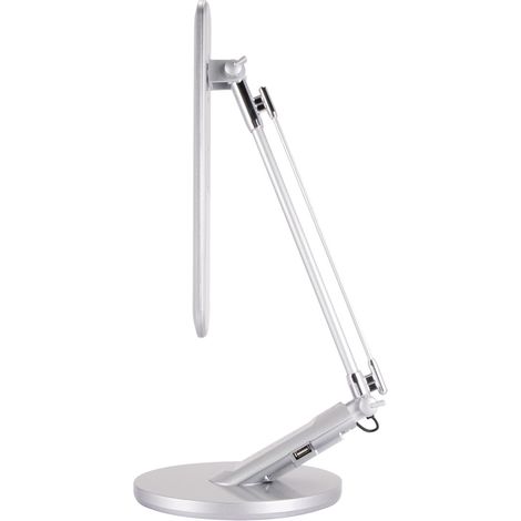 Lampe de bureau LED 7,5 W avec variateur, interrupteur tactile, minuterie et prise USB, argentée, Ramzes Ideus 03892 (1/5)