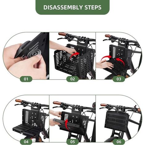 Panier de Vélo Pliable en Plastique avec Poignée Noir – Panier Pliable Léger pour Vélo, Porte-Bagages Pratique pour Courses et Promenades (1/5)