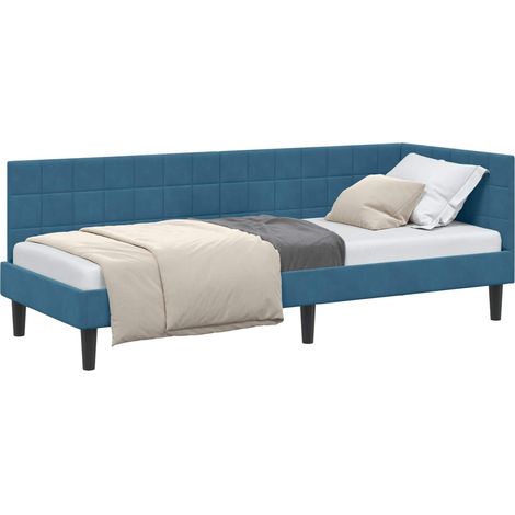Maison Exclusive - Cornice del letto ad angolo Blu 80 cm x 200 cm Velluto