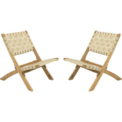 Satz von 2 Gartenstühlen aus Holz "Hanoi" - Beige