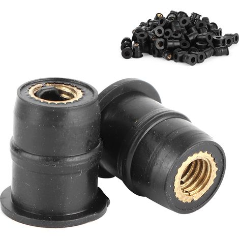 Écrous en caoutchouc M5 5 mm, outil de fixation métrique pour pare-brise et carénage de moto, 100 pièces (1/5)
