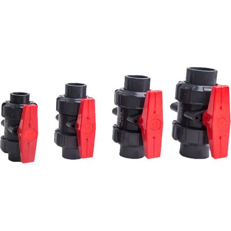 Vanne à double union, vanne à boisseau sphérique, vanne à boisseau sphérique SPH, vanne à boisseau sphérique en PVC de 63 mm de diamètre (1/2)