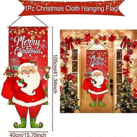 Décorations de Noël suspendues pour porche et porte, guirlande, ornements pour la maison, cadeaux de Noël, décorations de Noël et de Nouvel An, style S (1/5)