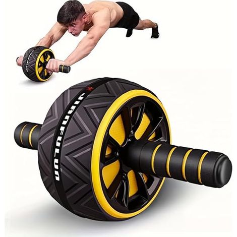 Rouleau Abdominal - Rouleau Pour Renforcement Du Core Et Des Muscles Pectoraux - Pour Entraînement À Domicile Ou En Salle - Avec Coussinet Pour Genoux - 1 Pièce (1/3)
