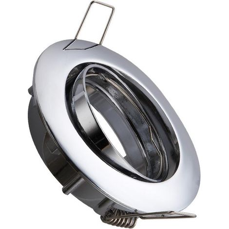 Downlight-Ring Rund Schwenkbar für LED-Glühbirne GU10 / GU5.3 Ø 72 mm Chrom