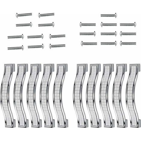 Lot de 5 poignées de tiroir en alliage strass cristal pour commode armoire de cuisine placard, Silver, 96MM-10PCS (1/4)