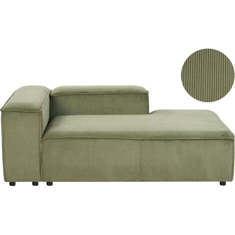 Linksseitige Chaiselounge ARDAL Cord Grün