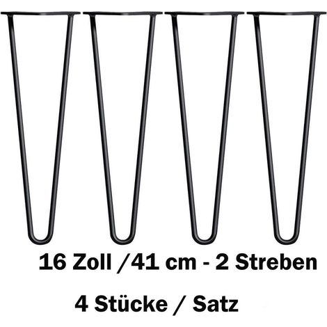 4x ensemble de 4, Pieds de meubles, pieds en épingle à cheveux Table remplaçable et pieds de la meuble à cheveux pieds de table Cadre de table, avec protection de sol et vis disponibles à 41cm (1/5)