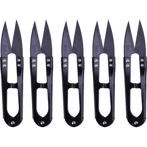 Bonsai-Schere (5er-Set), Schneidewerkzeug für Nähen und Gartenarbeit. – 10,50 x 3,00 x 1,00 cm – Schwarz (1/2)