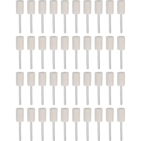 Lot de 40 pointes de polissage montées sur mandrin tête de 10 mm (1/5)