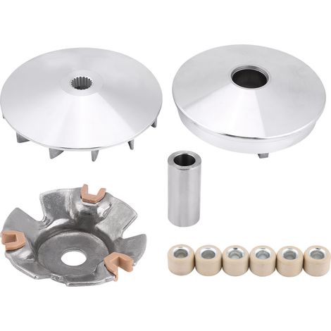 GARRYFIZH Ensemble d'embrayage de variateur en métal argenté, longue durée de vie, haute qualité pour moto. (1/5)