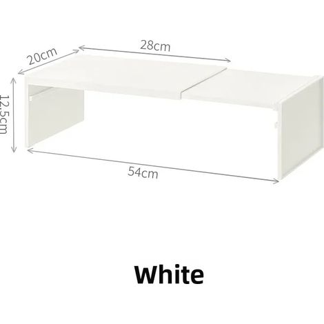 Étagère de cuisine rétractable (BLANC) - Meuble de rangement multifonctionnel pour plats, épices et bouteilles - Organisateur de réfrigérateur (1/5)