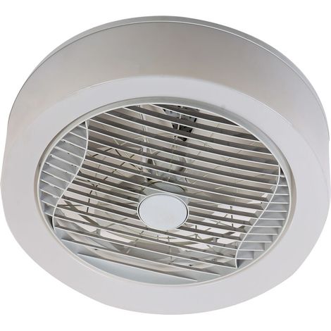 Ventilateur de plafond blanc Ø40cm 95W – 3 vitesses – Couronne d'éclairage LED 1760Lm 24W – Rotation réversible pour été/hiver – Farelek (1/4)