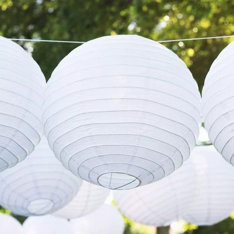 Lanterne en papier (lot de 10), lanterne décorative pour les fêtes, lanterne artisanale à peindre soi-même par les enfants (1/5)