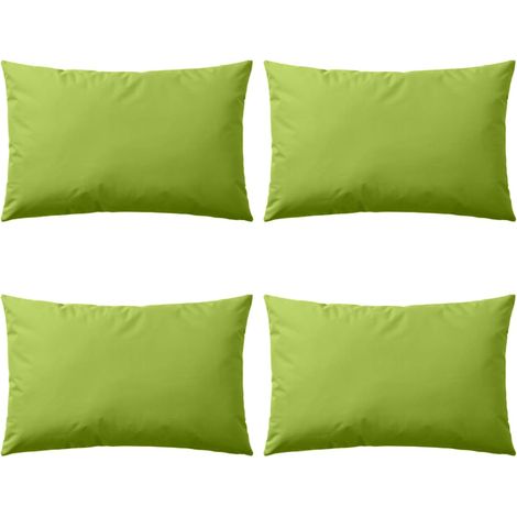Oreiller d'extérieur lot de 4 60 x 40 cm Vert pomme vidaXL