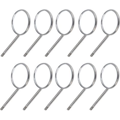 Lot de 10 miroirs d'inspection dentaire de type 4 en acier inoxydable pour les soins buccaux (1/5)
