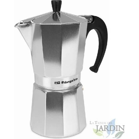 Cafetera italiana de aluminio 9 tazas. Para cocinas gas, eléctricas, vitrocerámica, café espresso