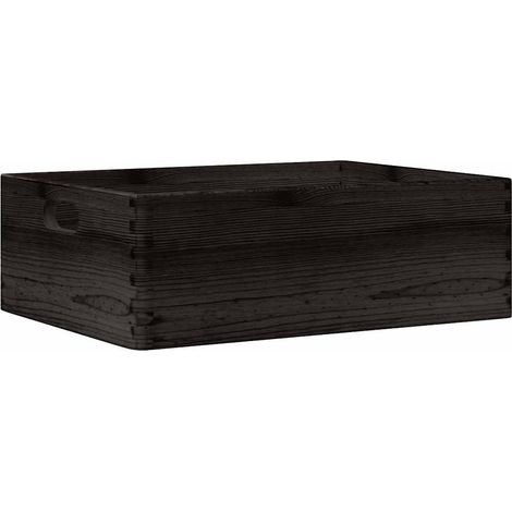 Maison Exclusive - Caja de madera con asas madera maciza pino neg