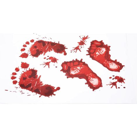 Bloody Footprints & Blood Splats Halloween Clings Decoration (1/5)