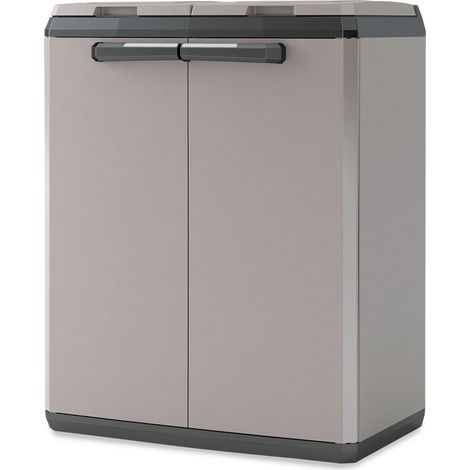 BRB - Poubelle en plastique pour 2 sacs poubelle de 110 l 680 x 390 x 850 mm (1/3)