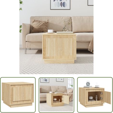 The Living Store Couchtisch Sonoma-Eiche 51x50x44 cm Holzwerkstoff - Couchtisch - Wohnraumgestaltung - Esszimmertisch - Sideboard - Möbelstück (1/5)