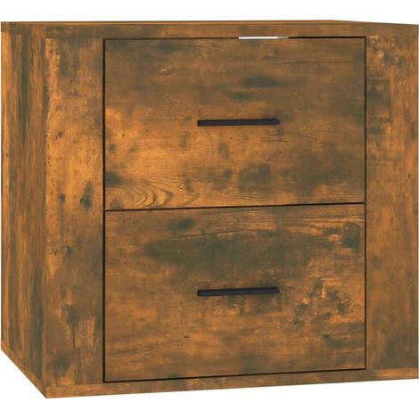 Maison Exclusive - Mesita de noche de pared color roble ahumado 5