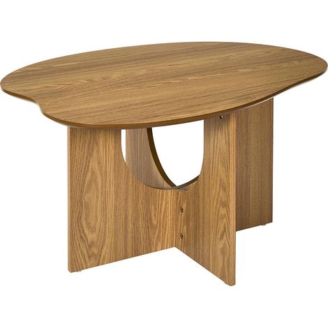 Table Basse Asymétrique "Calypso" 80cm Marron (1/5)