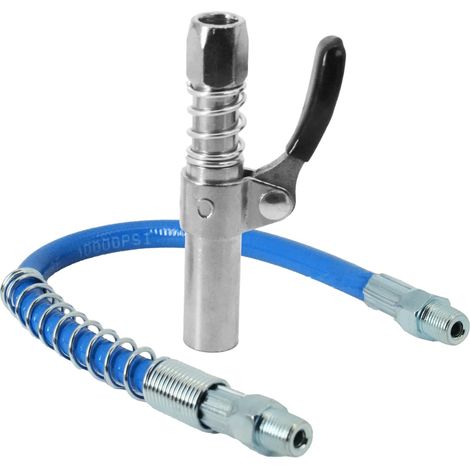 Embout Pompe à Graisse Renforcé avec Tuyau Flexible 30 cm Coupler à Verrouillage Rapide Résistant Haute Pression pour Graisseur Manuel Pneumatique et Électrique (1/5)