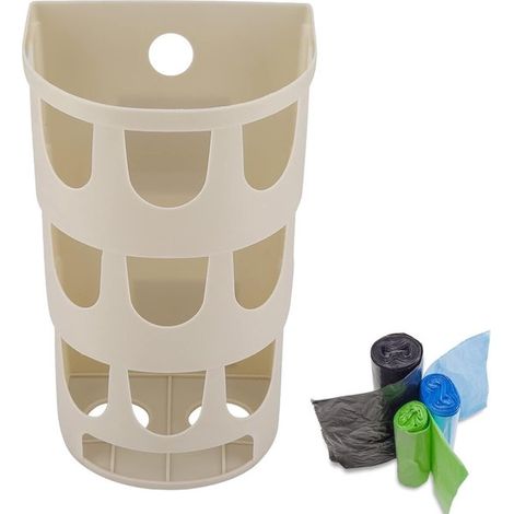 Dispenser per sacchetti di plastica, organizer per borse della spesa, pratico ripiano per riporre biancheria e alimenti, dispenser per sacchi della spazzatura da parete per la cucina. (1/5)