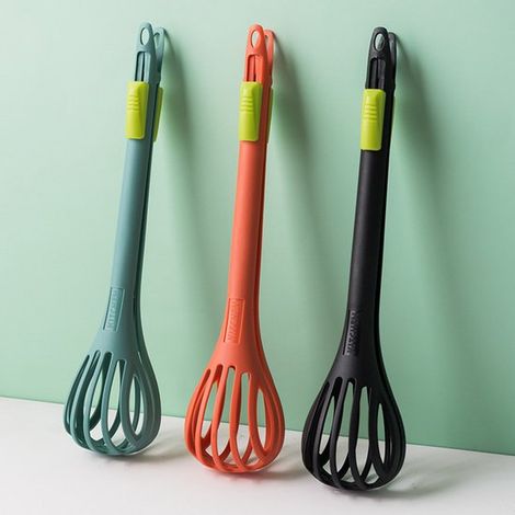 Batidora de huevos de 3 piezas, pinzas mezcladoras manuales antideslizantes, batidor manual para hornear, la leche, los fideos y la pasta (1/5)