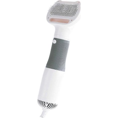 3-in-1-Haartrockner für Hunde und Katzen, leise, mit integrierter Bürste und Kamm. Ideal für die Fellpflege von Kätzchen und Welpen. US-Stecker, grau. (1/5)