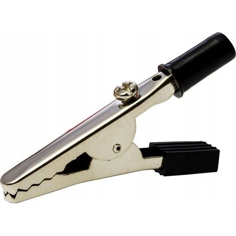 Pinza de cocodrilo, negra, 30 A 1 unidad. (1/2)