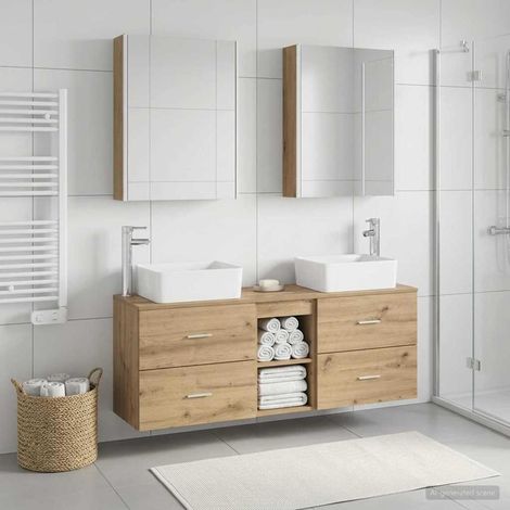 vidaXL Bathroom Furniture Set 5 pcs Artisan Oak (1/5)