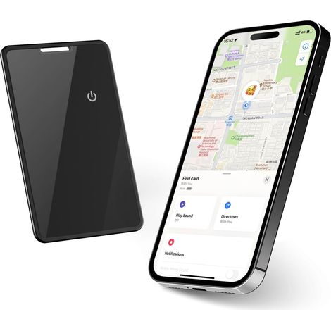 Tessera di localizzazione per portafoglio, etichetta per bagagli e localizzatore di oggetti, localizzatore GPS sottile ricaricabile per etichette bagagli, passaporti e altro, localizzatore di telefono (1/5)
