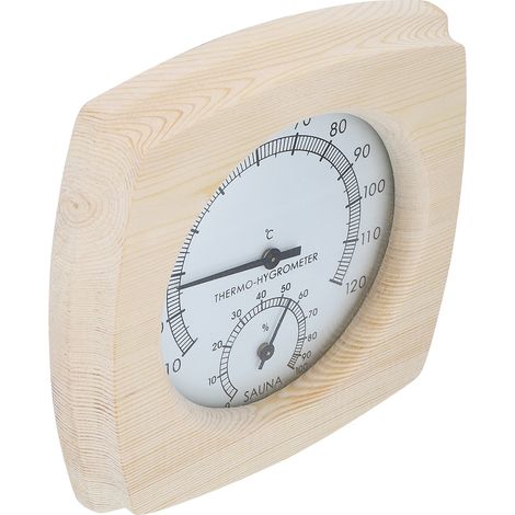Thermomètre-hygromètre en bois, accessoire pour salle de bain et sauna (1/5)